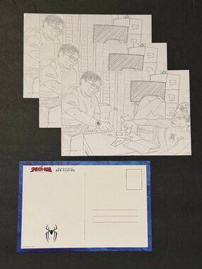 3x Spider-Man Brand New Day Postcard Pencil Sketch Movie Merchandise